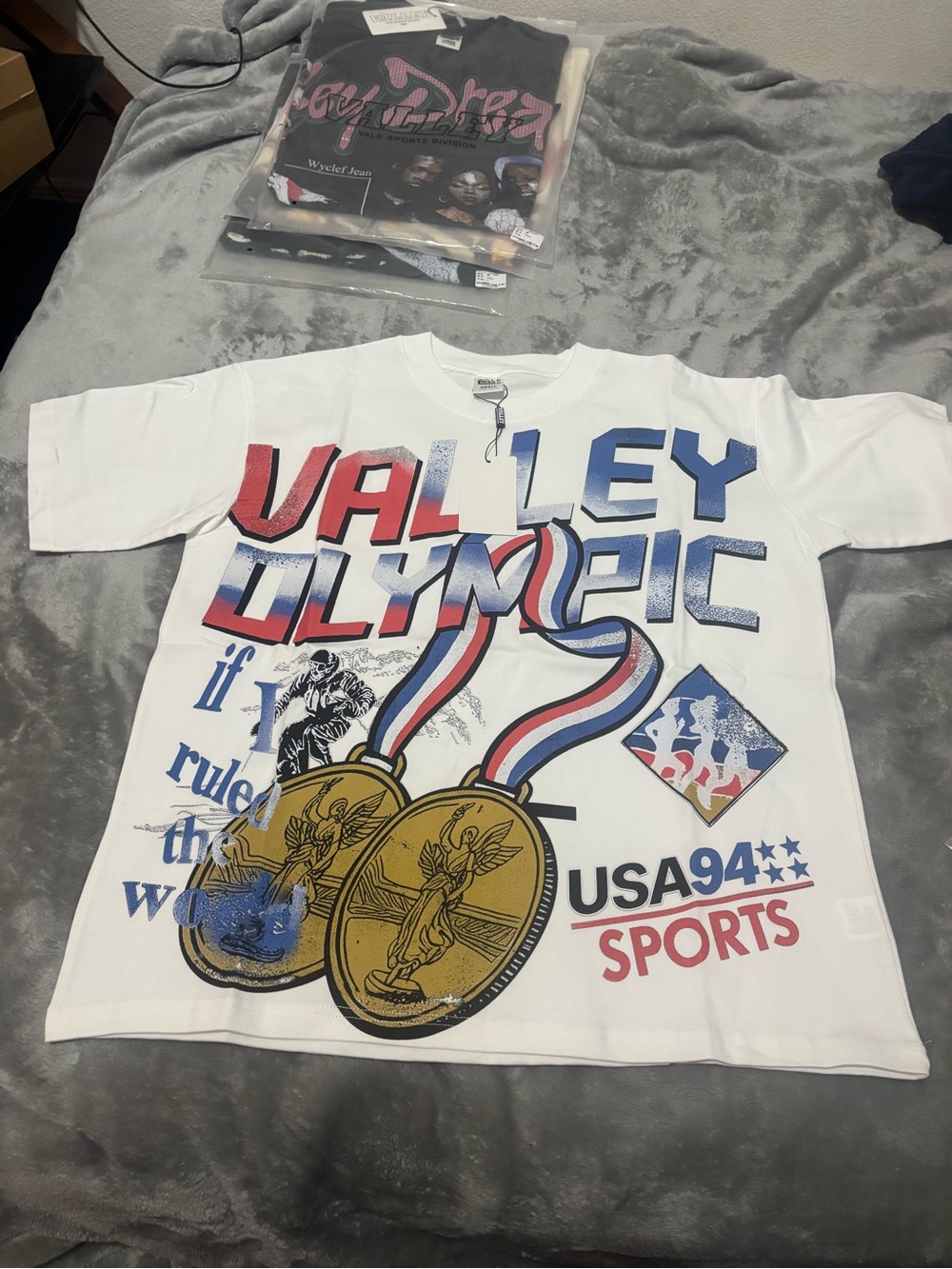 USA94 Graphic Tee - White with Red & Blue